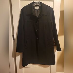 Classics by Larry Levine Elegant Women's Black Medium-sized Pea Coat